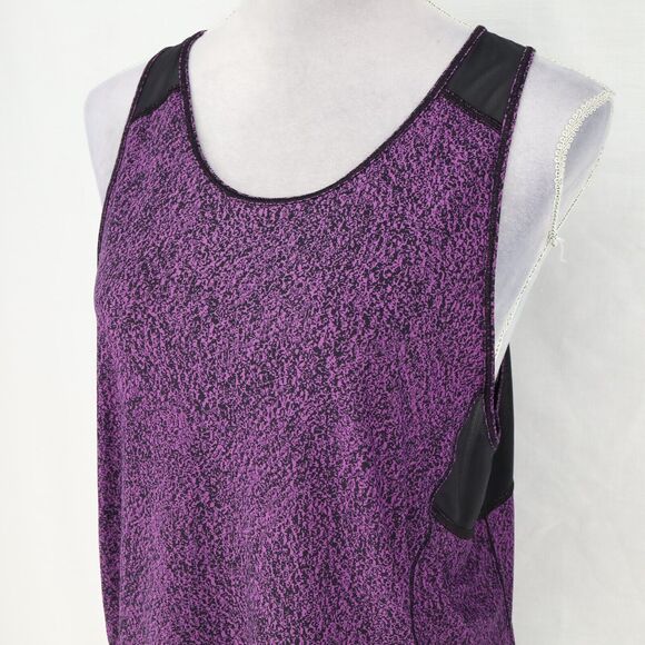 Lululemon Tank Top Womens Medium Purple Black Print Mesh Back Yoga Exercise - Picture 8 of 12